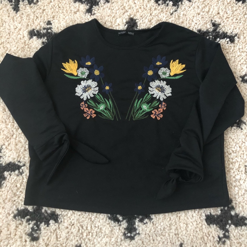 Zara embroidered top